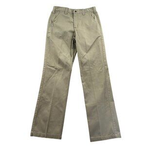 Carhartt Mens Blended Twill Pants 32x34 Khaki Straight Leg Workwear Flat Front